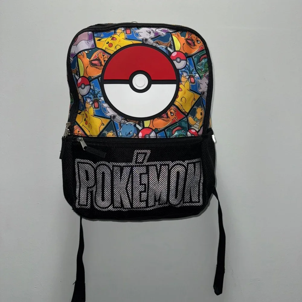 Pokemon Kids Backpack Pikachu Charizard Mewtwo All Over Print Bioworld Black